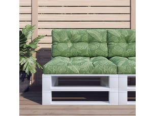 Lot de 2 coussins de palette, coussins de canapé motif de feuilles tissu cf59568