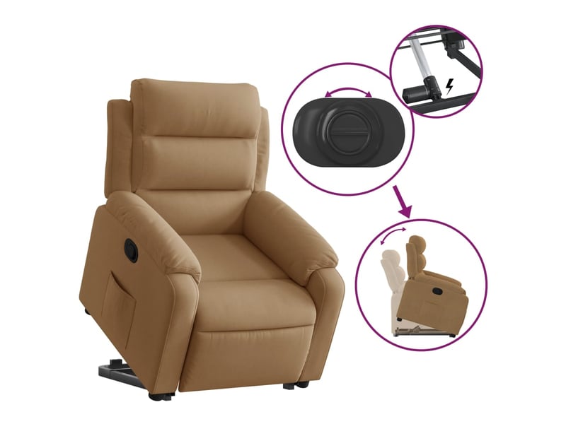  Fauteuil inclinable, fauteuil relax marron velours  - Conforama E