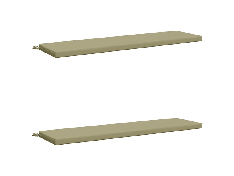  Lot de 2 coussins de banc, coussins d'assise soest 100 % polyester vert clair cf57568  - Conforama A