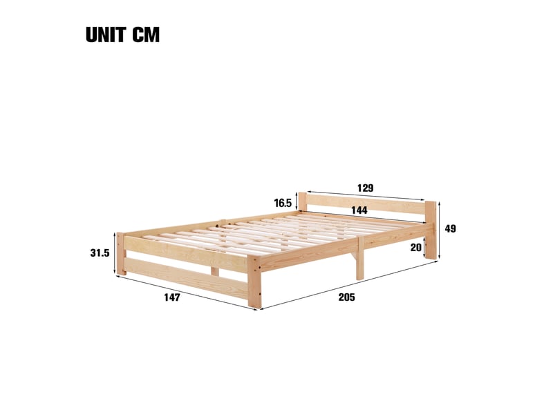  Lit 2 places 140x200cm coloris naturel lit enfant naturel - Conforama C