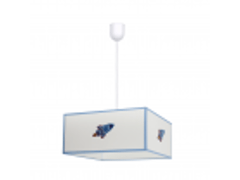  Suspension enfant fabrilamp cohete blanc et bleu 1xe27 hauteur réglable 30-75 cm 35 x 35 cm 117193501 - Conforama B