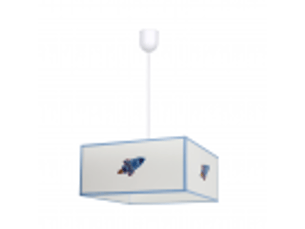 Suspension enfant fabrilamp cohete blanc et bleu 1xe27 hauteur réglable 30-75 cm 35 x 35 cm