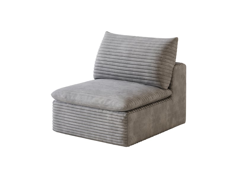  Canapé modulable gris en mousse sans cadre tissu coton doux confortable  - Conforama A