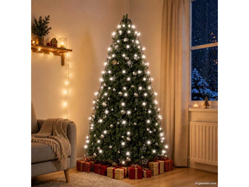  Guirlande lumineuse d'arbre de noël 180 led blanc froid 180 cm cf62420  - Conforama B
