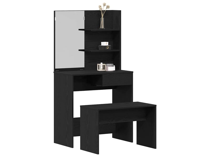  Ensemble de coiffeuse 2 pcs chêne noir 74,5x40x141 cm  - Conforama C