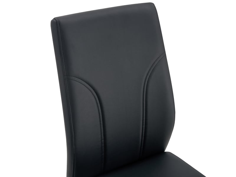  Lot de 2 chaises de salle à manger,40,6x40x95 cm,pu et métal argenté,noir  - Conforama E