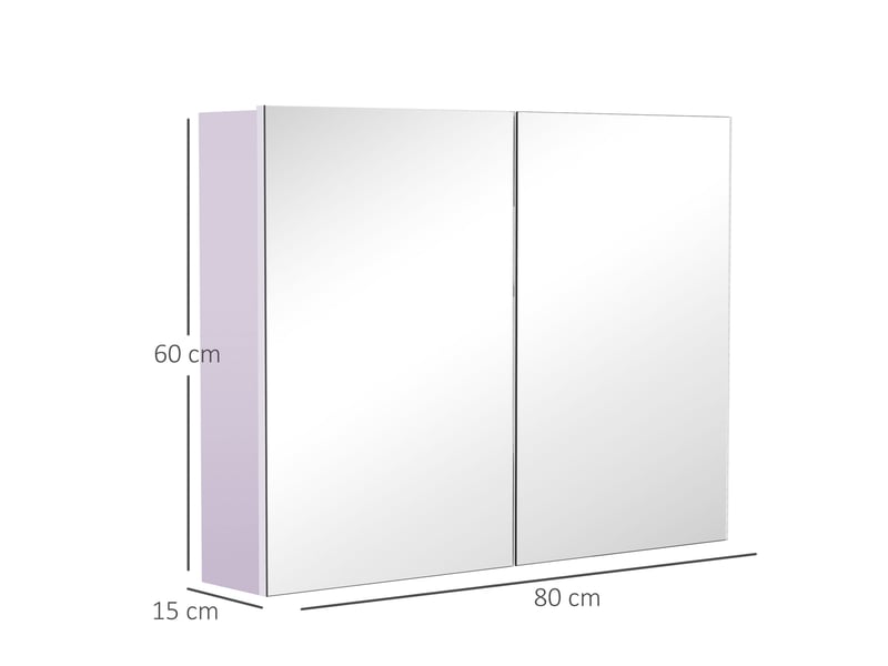  Armoire de toilette murale avec miroir en mdf blanc  - Conforama C