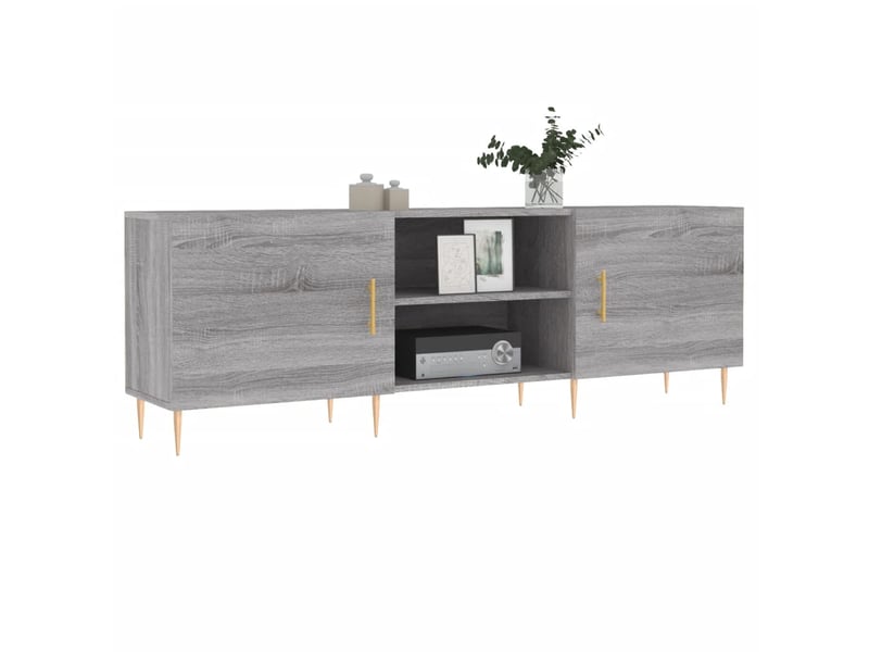  Meuble tv - banc tv - meuble de rangement sonoma gris 150x30x50 cm bois d'ingénierie  - Conforama C