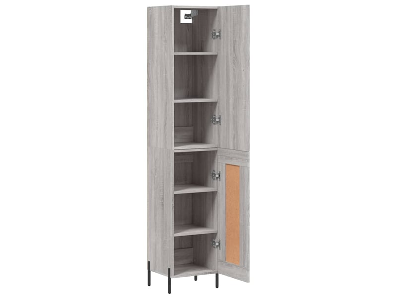  Buffet haut - bahut - meuble de rangement sonoma gris 34,5x34x180 cm bois d'ingénierie  - Conforama D