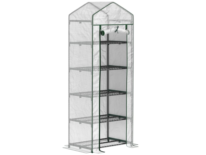  Serre 69x49x193 cm à porte enroulable métal blanche  - Conforama A