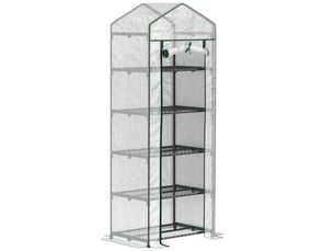 Serre 69x49x193 cm à porte enroulable métal blanche