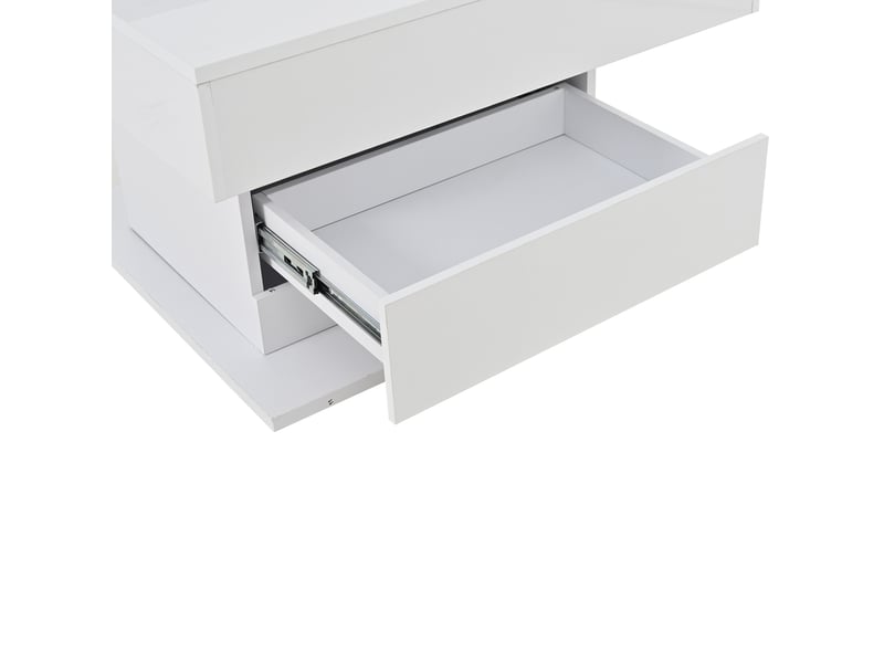  Table basse 70x70x45 cm plateau relevable pivotant panneau de particules blanc  - Conforama D