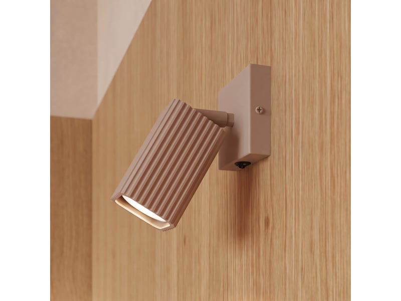  Applique rayo taupe avec interrupteur aluminium moderne 16x8x16cm SL.3147 - Conforama D