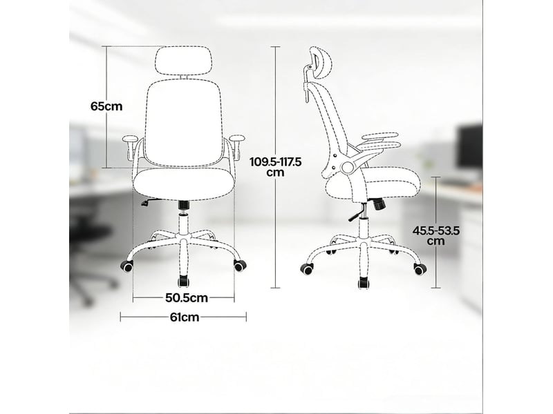  Chaise de bureau ergonomique à dossier haut rose avec accoudoirs  - Conforama C