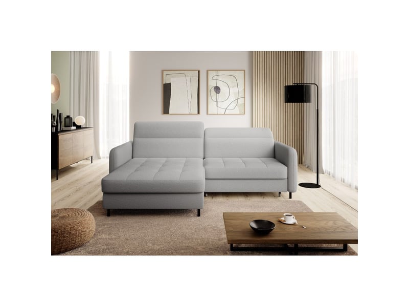  Canapé d'angle collection goumsi coloris gris clair  - Conforama E