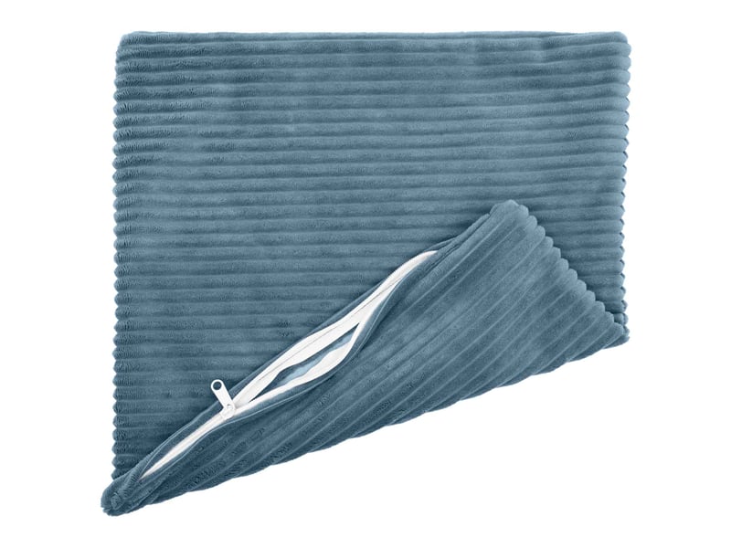  Lot de 12 housses de coussin heerlen bleu 40 x 40 cm velours côtelé cf49029  - Conforama C