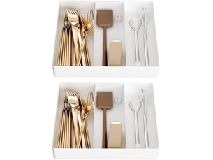 Lot de 2 porte-couverts pour tiroirs de cuisine, en plastique, pour cuillères, fourchettes, couteaux
