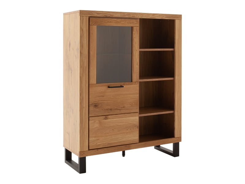  Vitrine vaisselier 1 porte vitrée coloris chêne massif - longueur 108 × profondeur 40 × hauteur 140 cm  - Conforama A