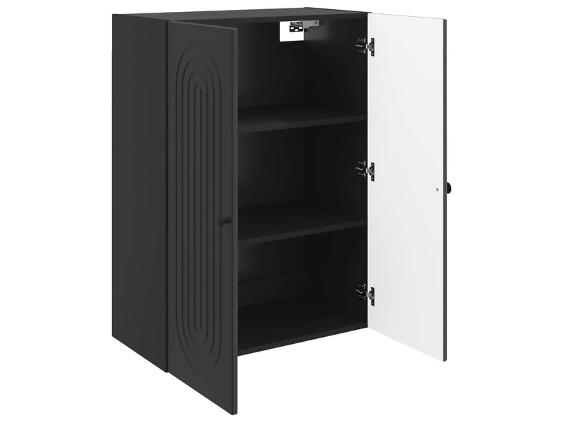  Armoire murale salon, meuble de rangement noir 66 x 34,5 x 90 cm bois d'ingénierie shl616  - Conforama C