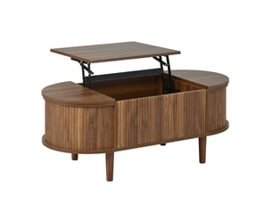 Table basse ovale coloris bois foncé <strong></strong> <strong></strong> - 48 cmx100 cm