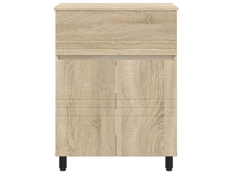  Unité de vanité de salle de bain, meuble de rangement chêne sonoma 60x35x80 cm  - Conforama E