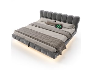 Lit coffre 180x200 cm DESVIAE   coloris gris