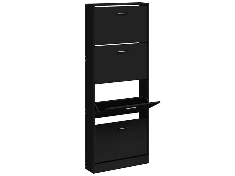  Meuble à chaussure, armoire à chaussures noir 59x17x150 cm bois d'ingénierie  - Conforama C