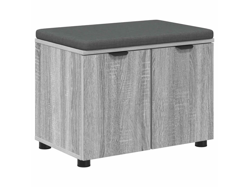  Banc d'entrée, banc interieur avec coussin gris sonoma 60x38x46 cm shl93858  - Conforama A