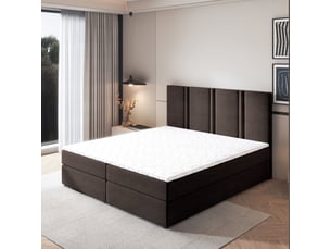 Lit avec rangement 180x200 cm <strong>MASSENO</strong> <strong></strong> coloris marron