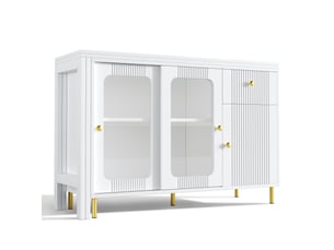 Buffet 3 porte(s) 2 tiroir(s) - 40 cm coloris blanc