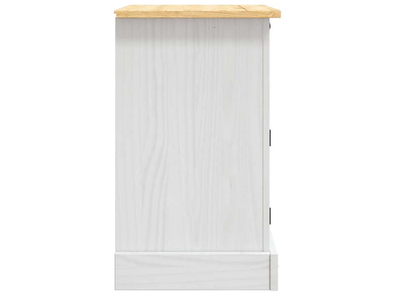  Table de chevet - cabinet de chevet - table de nuit gamme corona pin mexicain blanc 53x39x67 cm  - Conforama D