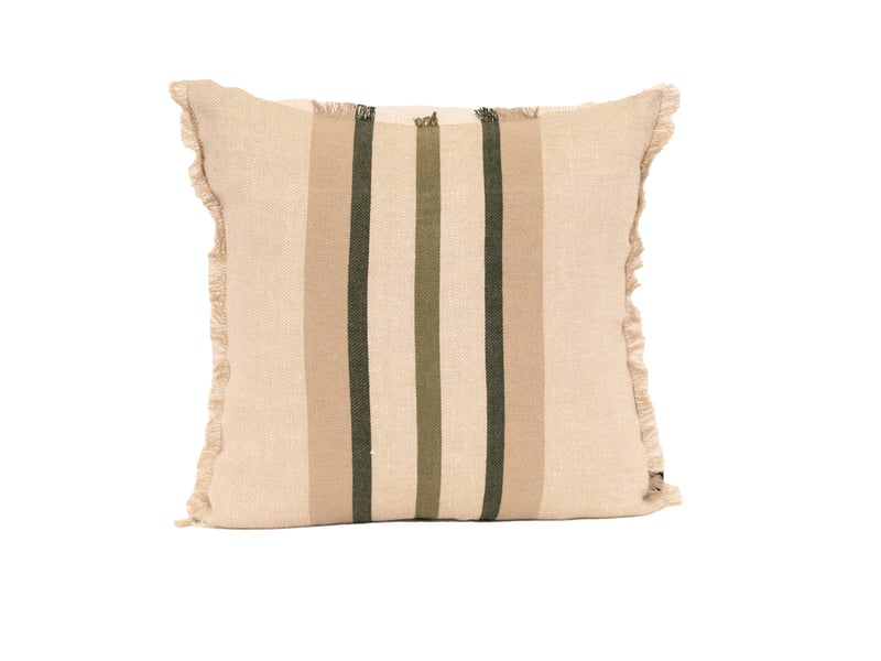  Coussin rayé en lin et coton 45x45 cm  - Conforama A