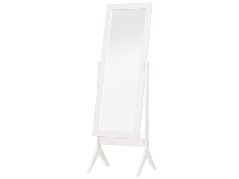 Miroir en pied grand miroir de sol inclinaison réglable pour dressing chambre dim. 47l x 46l x 148h cm en blanc  - Conforama A