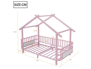 Lit simple 90x200 cm coloris rose