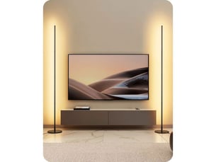 Lampadaire led sur pied 2x noir 3000k intensité 10-100