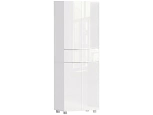 Meuble de cuisinebuffetmeuble de rangement à 4 portes et étagères réglables – dimensions 60 cm (l) x 35 cm (p) x 170 cm (h), laqué blanc