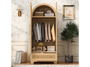 Armoire 2 porte(s) battante 1 tiroir(s) <strong>DZMDIP</strong> <strong></strong> coloris bois clair largeur 55 cm