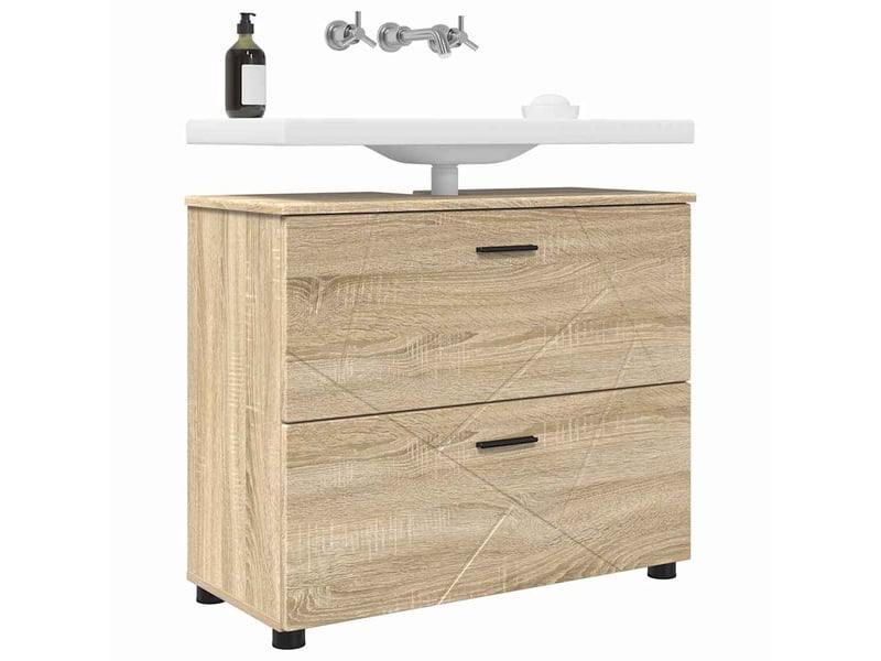  Cabinet de salle de bain, armoire salle de bain chêne sonoma 76,5 x 35 x 64 cm cf65359  - Conforama C