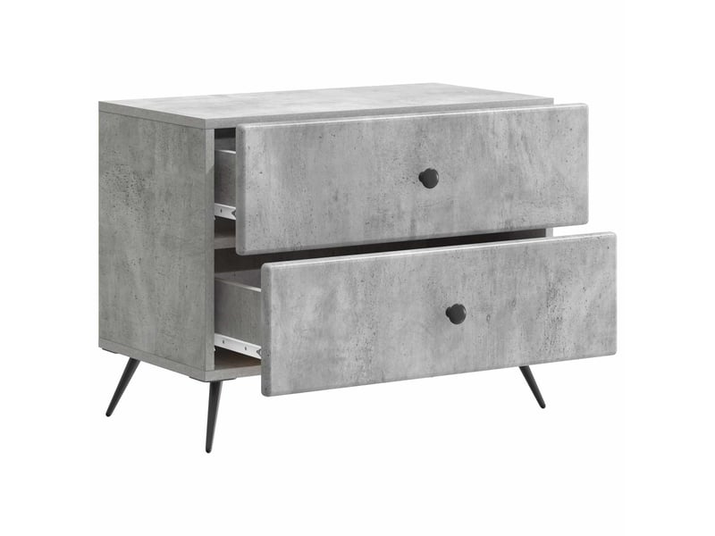  Table de chevet - cabinet de chevet - table de nuit gris béton 62 x 34,5 x 47,5 cm  - Conforama C