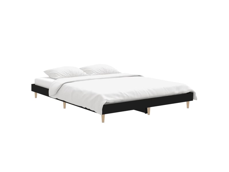  Lit double- lit adulte -  cadre de lit sans matelas noir 140x190 cm bois d'ingénierie  - Conforama B