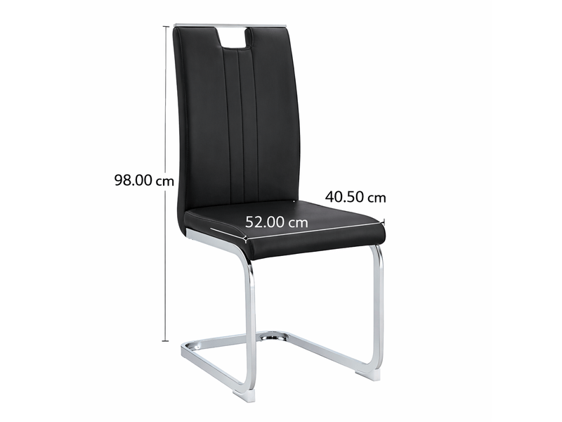  Set de 2 chaises cintrées en pu noir – style industriel et moderne  - Conforama C