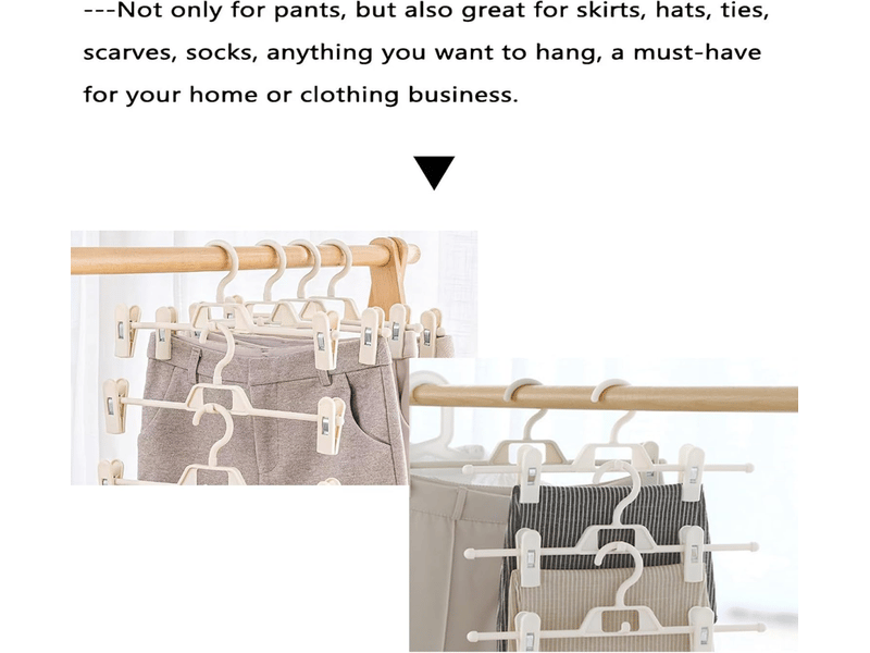  Crochets muraux cintres à pantalons en plastique - rotation à 360° et clips réglables - organisation de garde-robe - lot de 10, blanc FC-QYH-05285MF - Conforama C