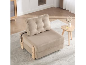 Fauteuil convertible 90x86x84 cm pliant bois kaki