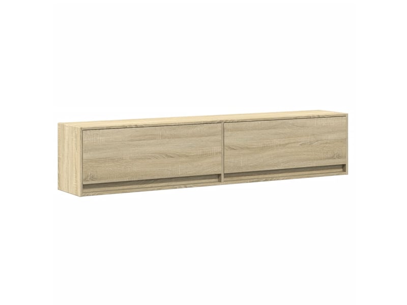  Meuble tv - banc tv - meuble de rangement mural avec led chêne sonoma 180x31x38 cm  - Conforama C