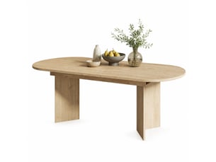 Table extensible 4 à 8 personnes avec plateau épais pour salle à manger en mdf 160×80×75,5 cm chêne