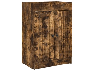 Armoire sous évier de salle de bain, meuble de rangement chêne fumé shl7428