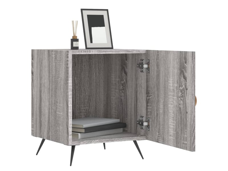  Lot de 2 tables de chevet - cabinet de chevet - table de nuit sonoma gris 40x40x50cm bois d'ingénierie  - Conforama B