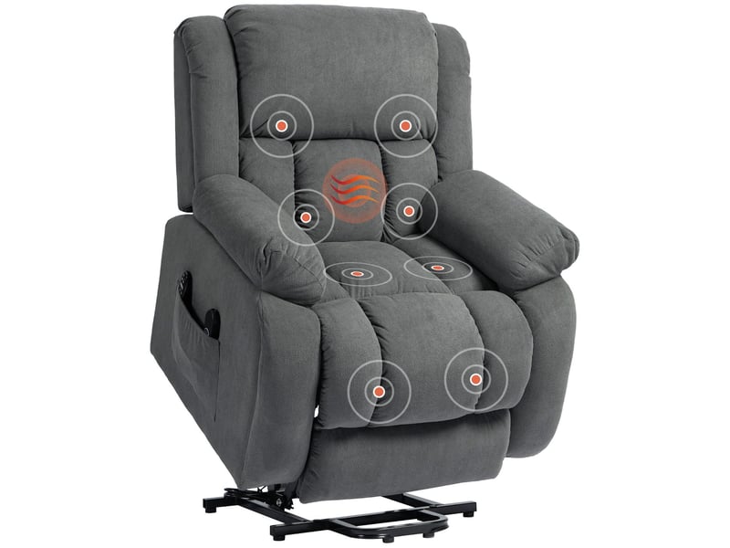  Fauteuil releveur électrique massant chauffant tissu effet velours 93x104x100 cm  - Conforama A