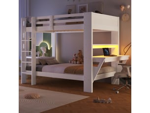Lit mezzanine 90x200 cm <strong></strong> <strong></strong> coloris blanc