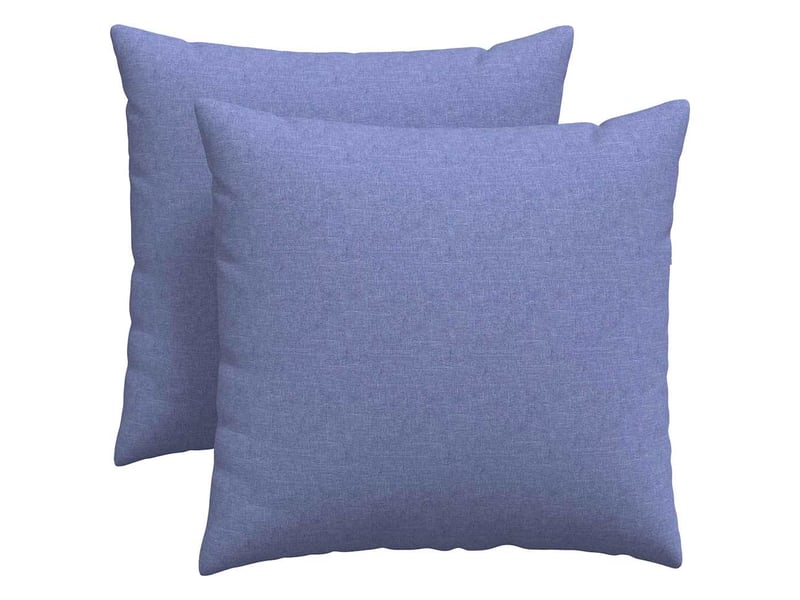  Lot de 2 coussins de canapé, coussins décoratifs tissu bleu denim 45 x 45 cm cf58786  - Conforama A